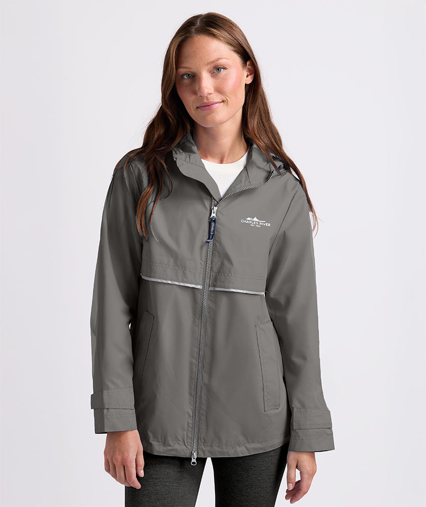 Women's Grey Reflective New Englander Rain Jacket