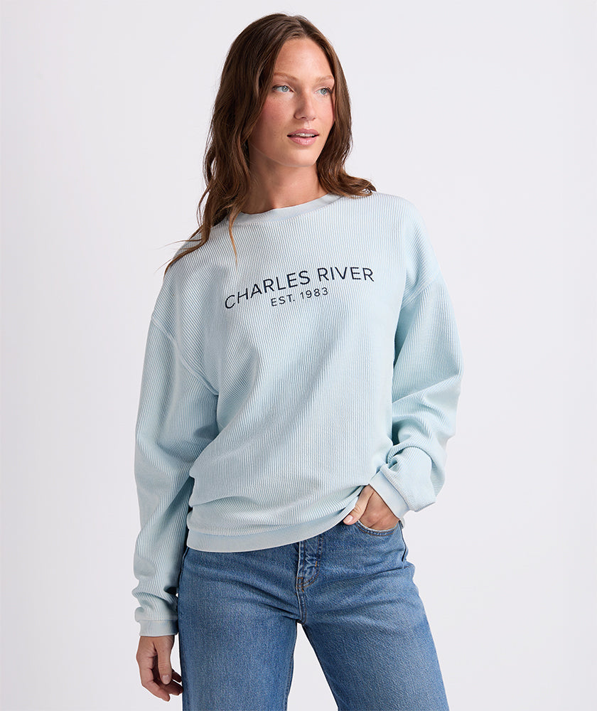 Camden Crew Neck Sweatshirt in Chambray | Charles River