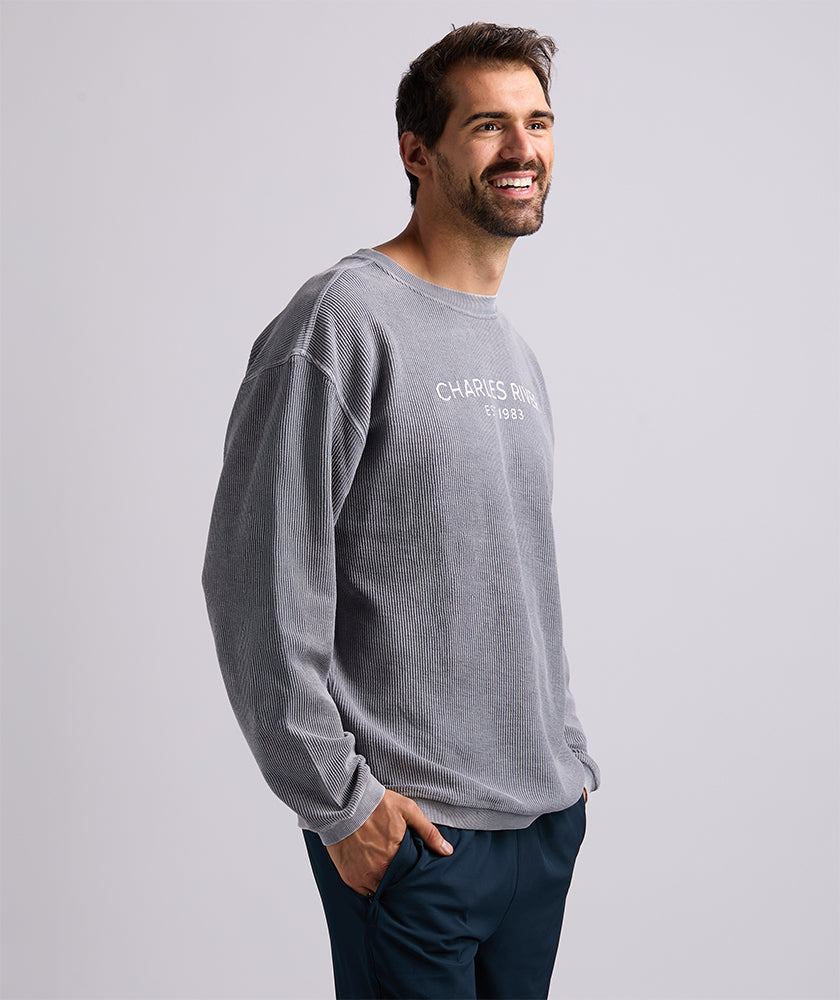 Camden Crew Neck Sweatshirt in Denim | Charles River