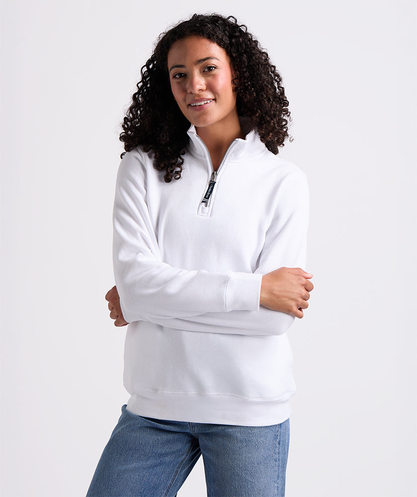 Crosswind Quarter Zip Sweatshirt - White - Women's Comfort
