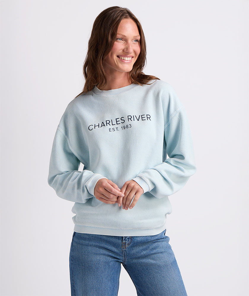 Camden Crew Neck Sweatshirt in Chambray | Charles River